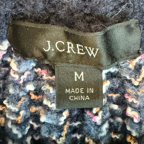 J. Crew Space-dyed Crewneck Chunky Sweater Women's Medium Blue - Picture 3 of 7